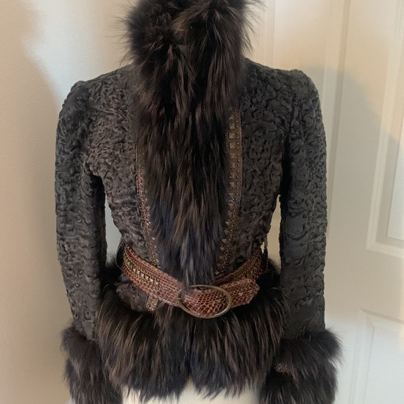 Roberto Cavalli Persian lamb and fox fur coat. - Picture 5 of 15